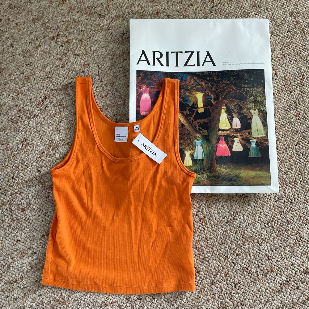 Orange ribbed tank